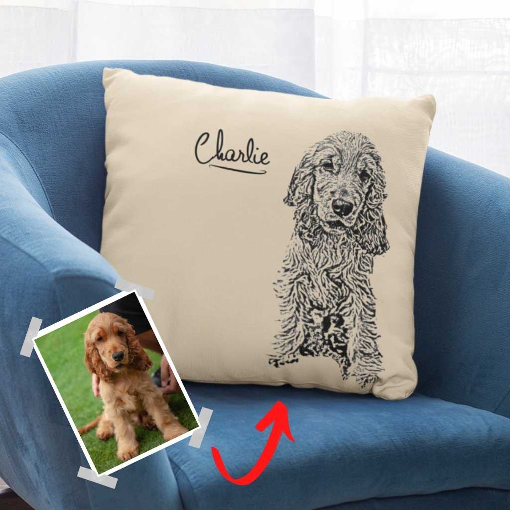 GoodBarks Custom Pet Portrait Pillow