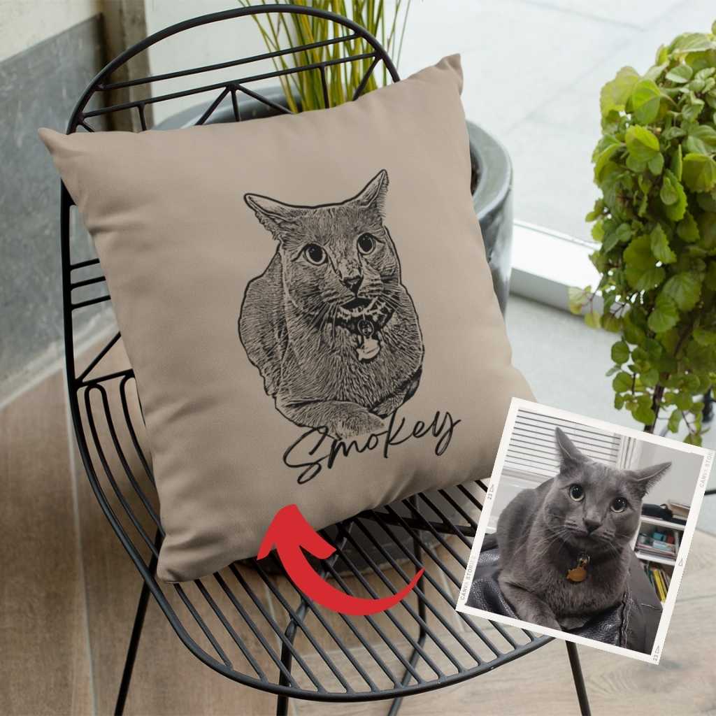 GoodBarks Custom Pet Portrait Pillow