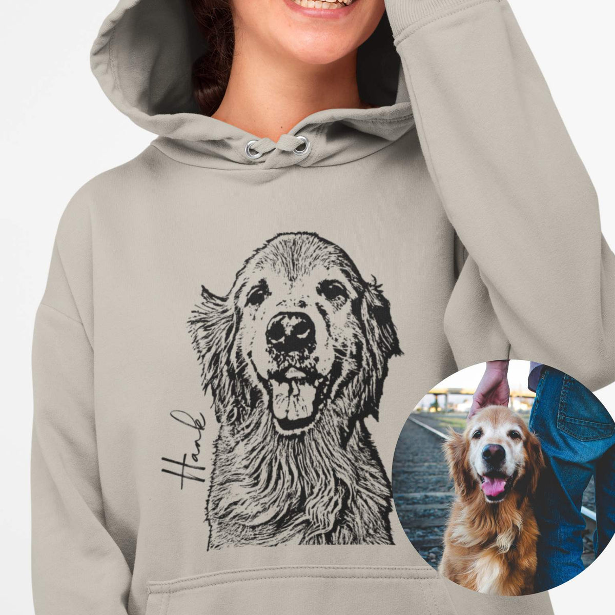 Personalized Ink Portrait Hoodie