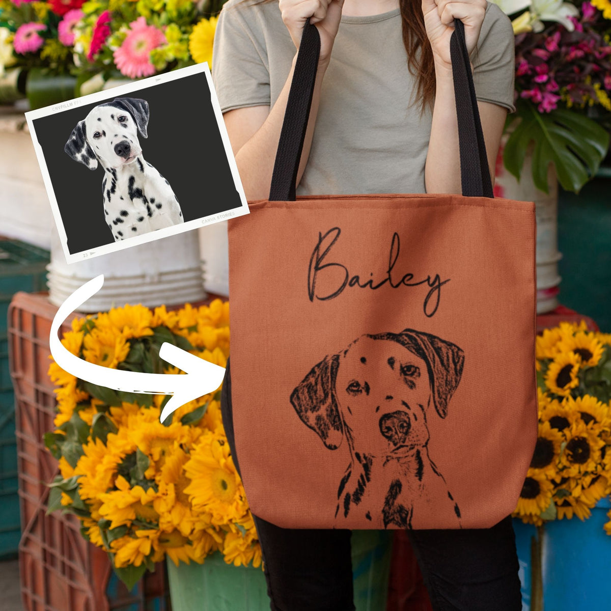 Custom Pet Portrait Tote Bag