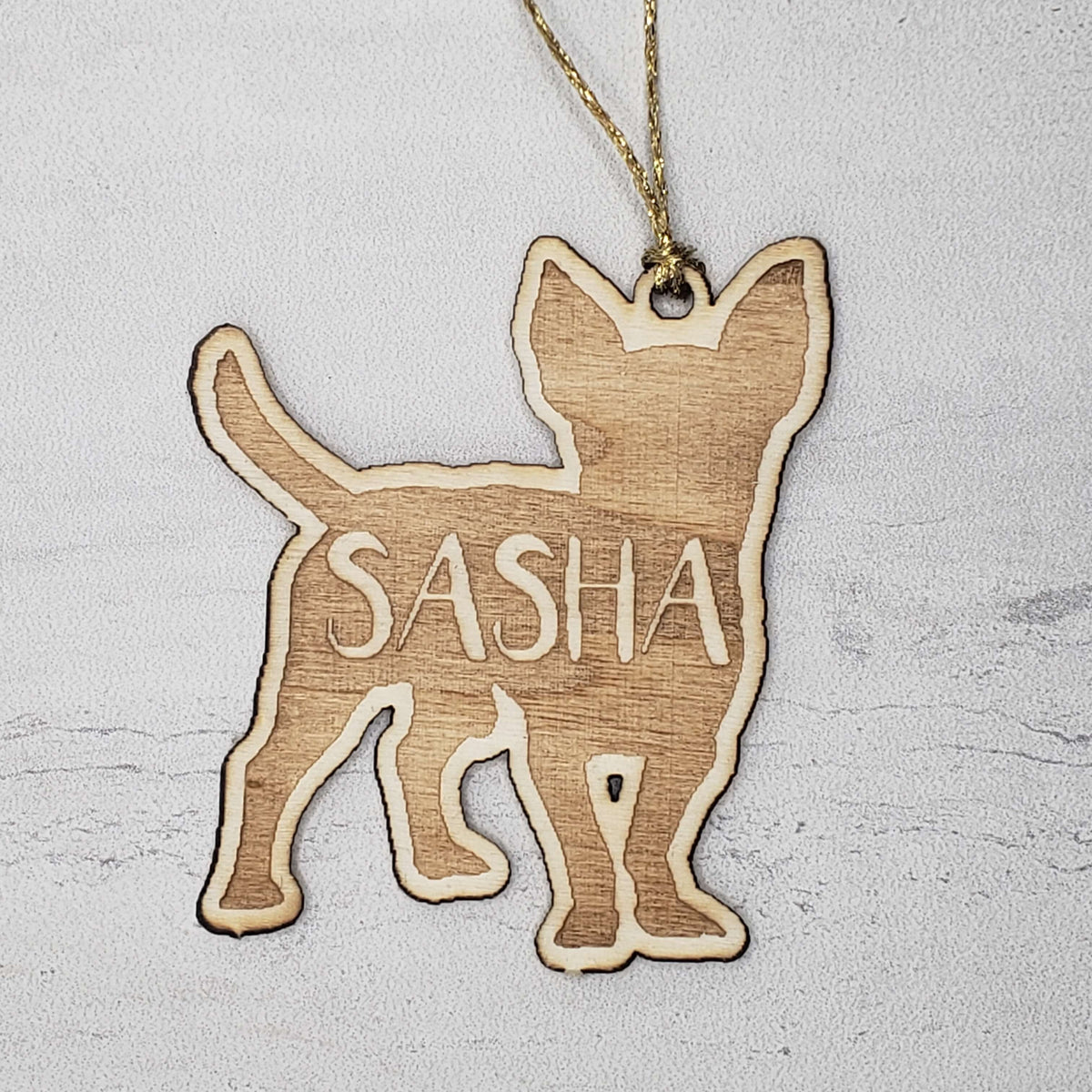 Personalized Dog Wood Ornament / Key Chain