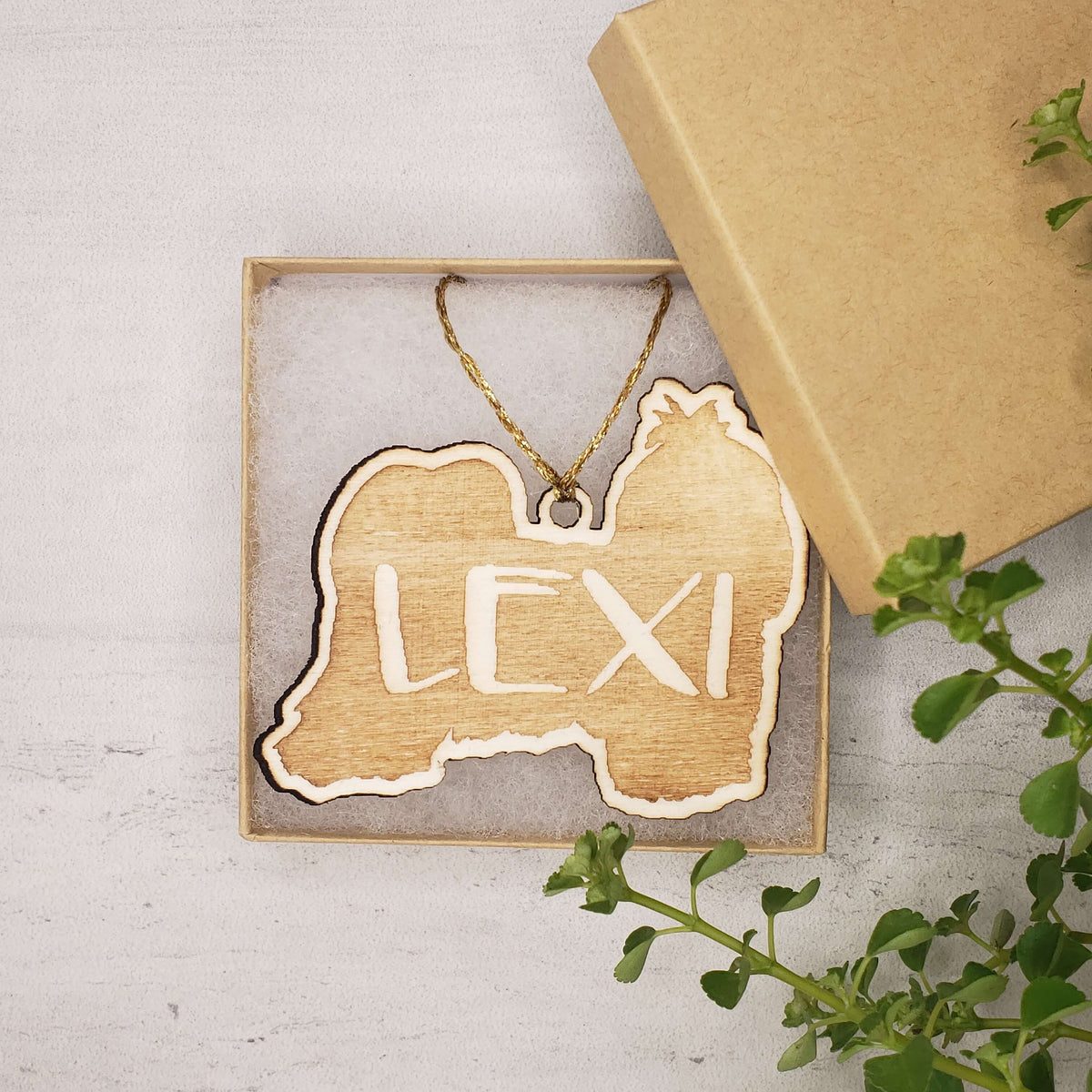Personalized Dog Wood Ornament / Key Chain