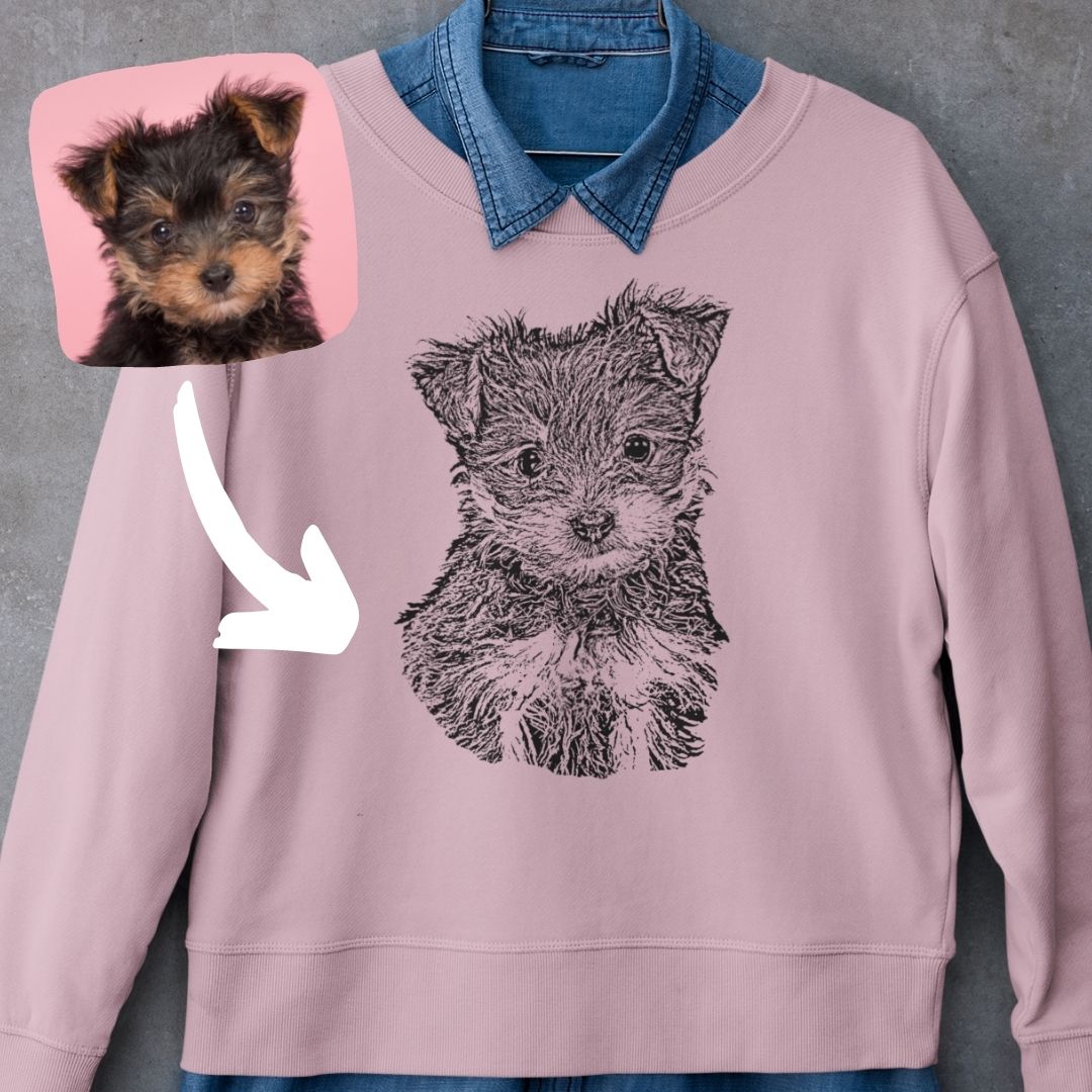 Personalized Pet Portrait Crewneck Sweatshirt