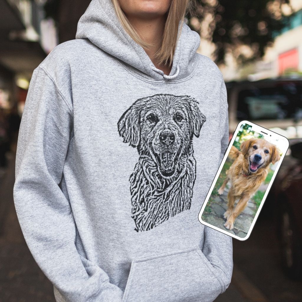 Personalized Ink Portrait Hoodie - GoodBarks